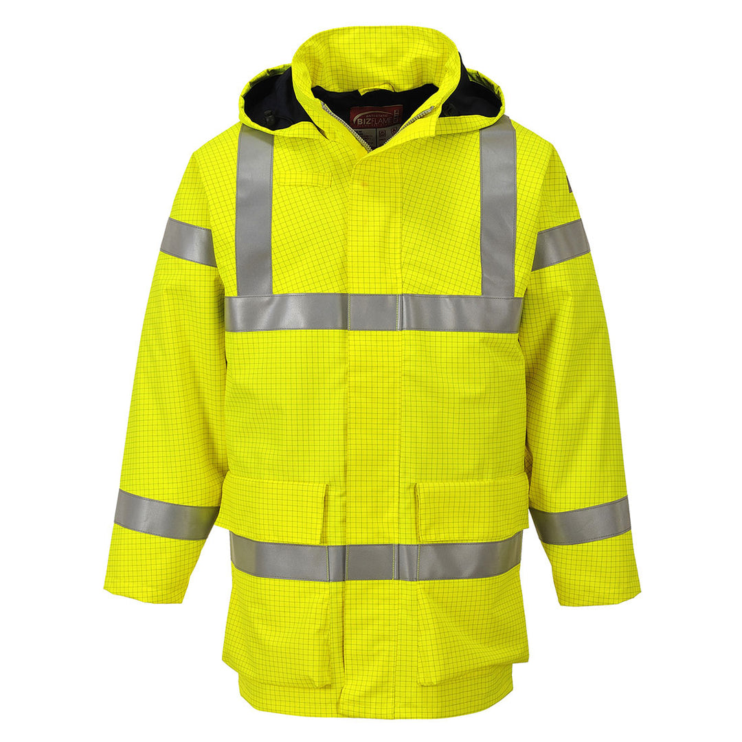 Bizflame Multi Lite Hi Vis Rain Jacket Yellow