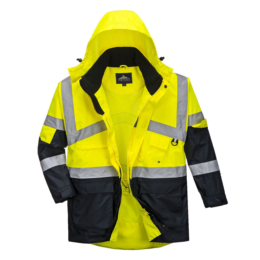 Hi Vis Two Tone Breathable Jacket Yellow Navy