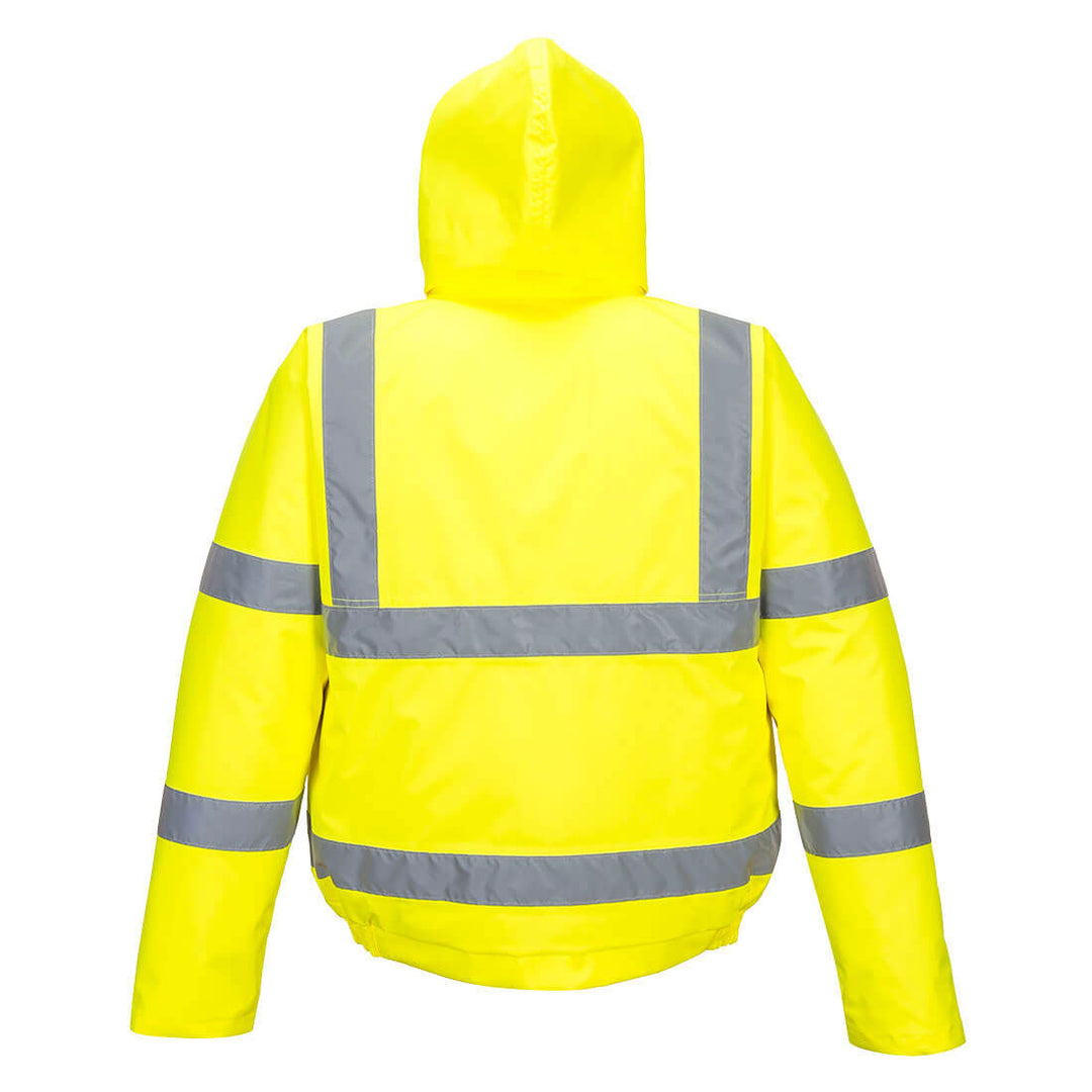 Hi Vis Bomber Jacket Yellow Back