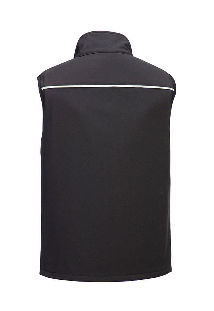 Back View of DX4 Softshell Gilet (3L) DX476 in Black