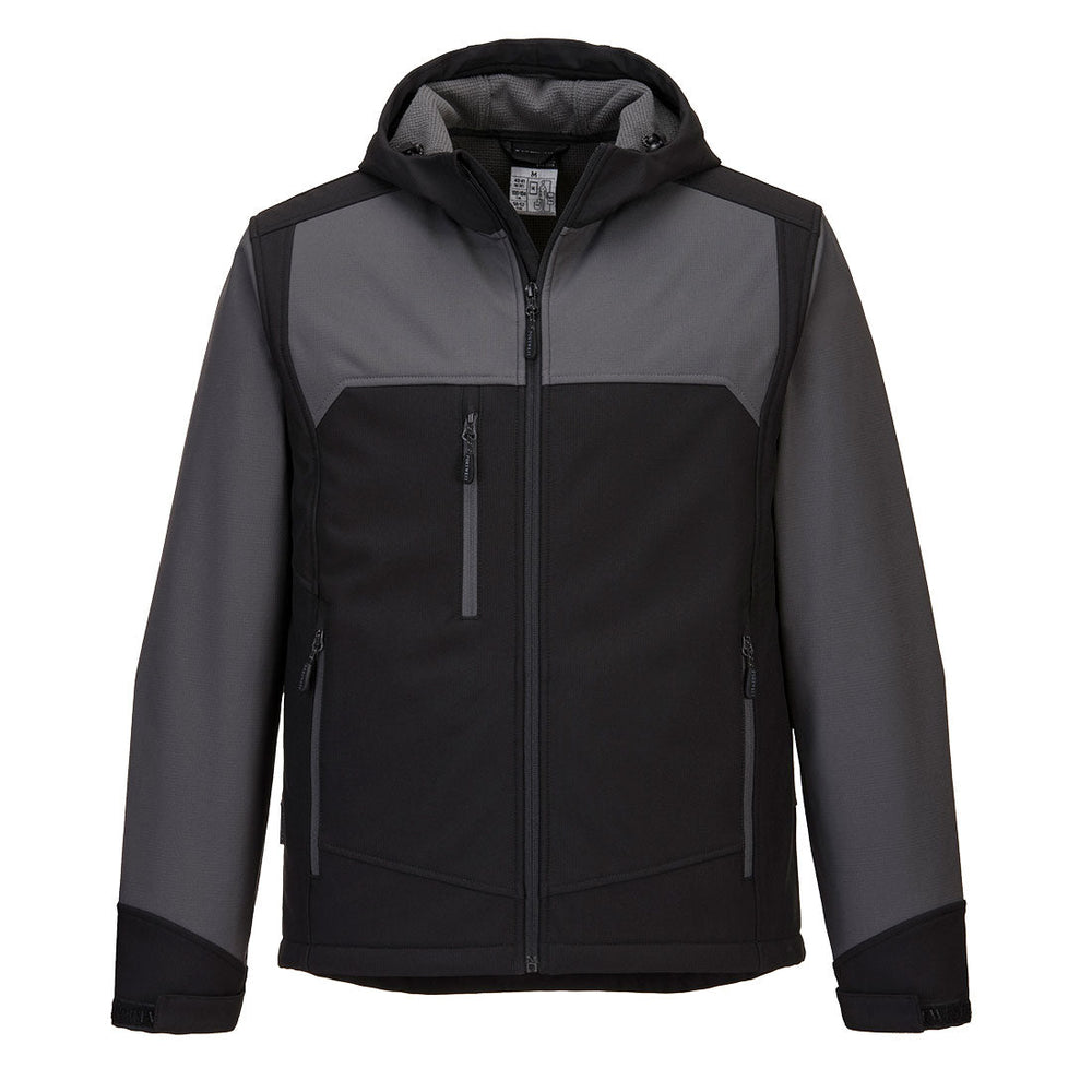 KX3 Hooded Softshell (3L) KX362 in Black/Grey