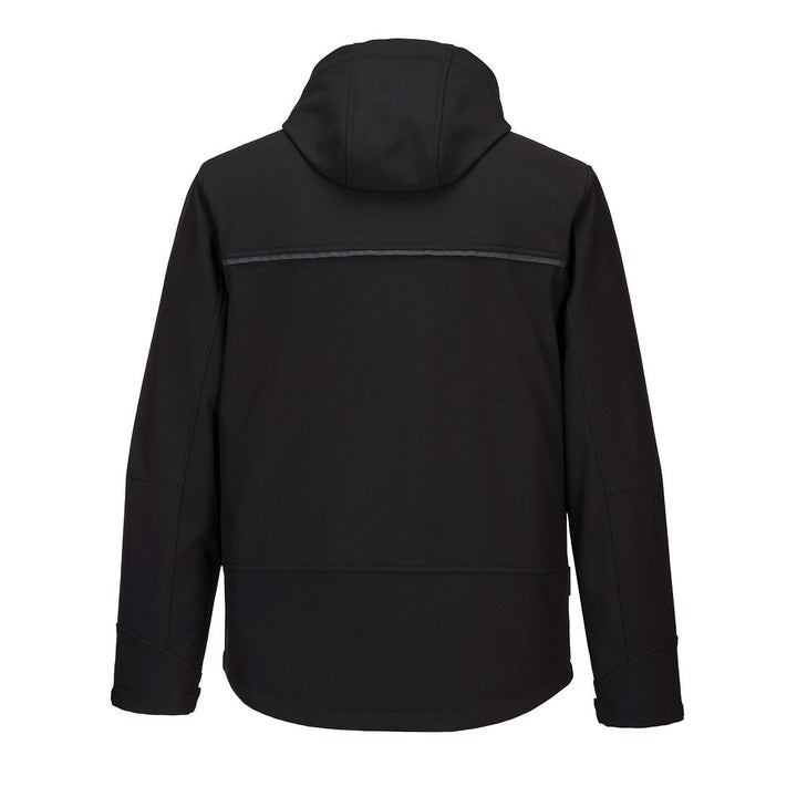 Back View of KX3 Hooded Softshell (3L) KX362 in Black