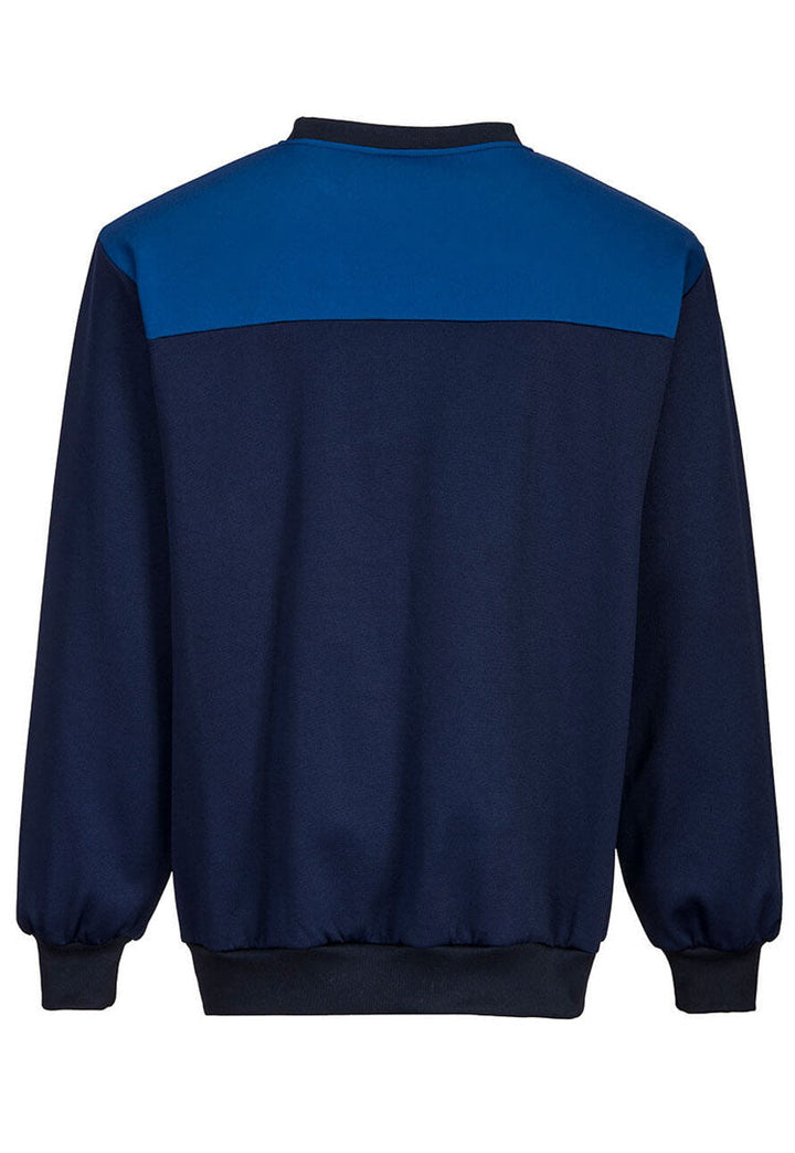 Back View of PW2 Sweatshirt PW273 in Navy/Royal Blue