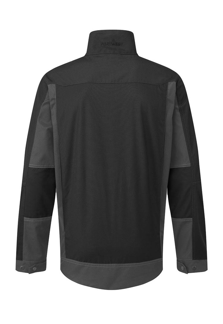 Back View of WX3 Industrial Wash Jacket T745 in Black/Zoom Grey