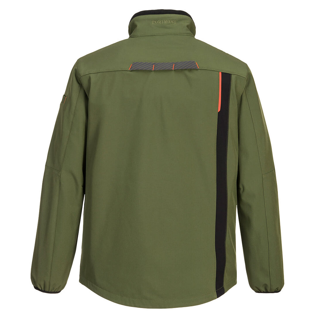 Back View of WX3 Softshell Jacket (3L) T750 in Olive