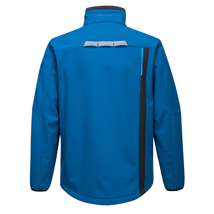 Back View of WX3 Softshell Jacket (3L) T750 in Persian Blue