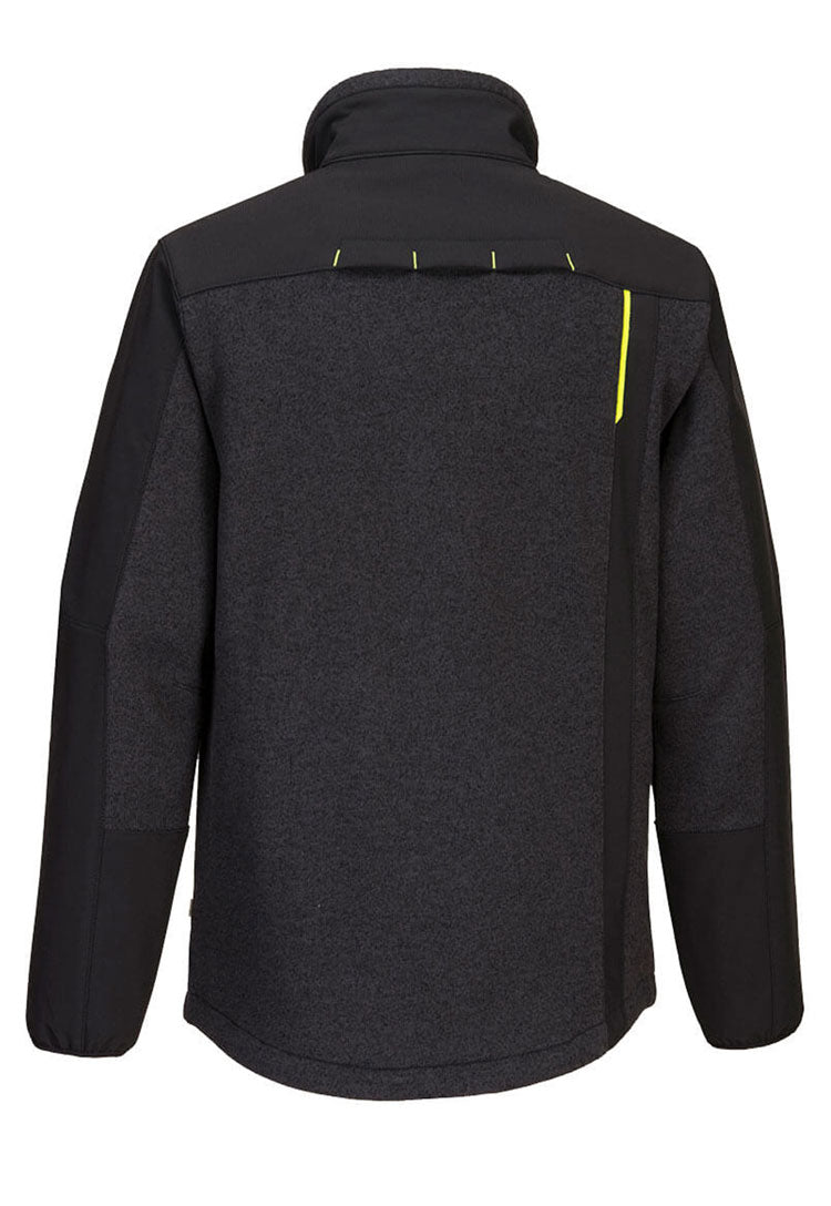 Back View of WX3 Eco Hybrid Softshell Jacket (2L) T753 in Black