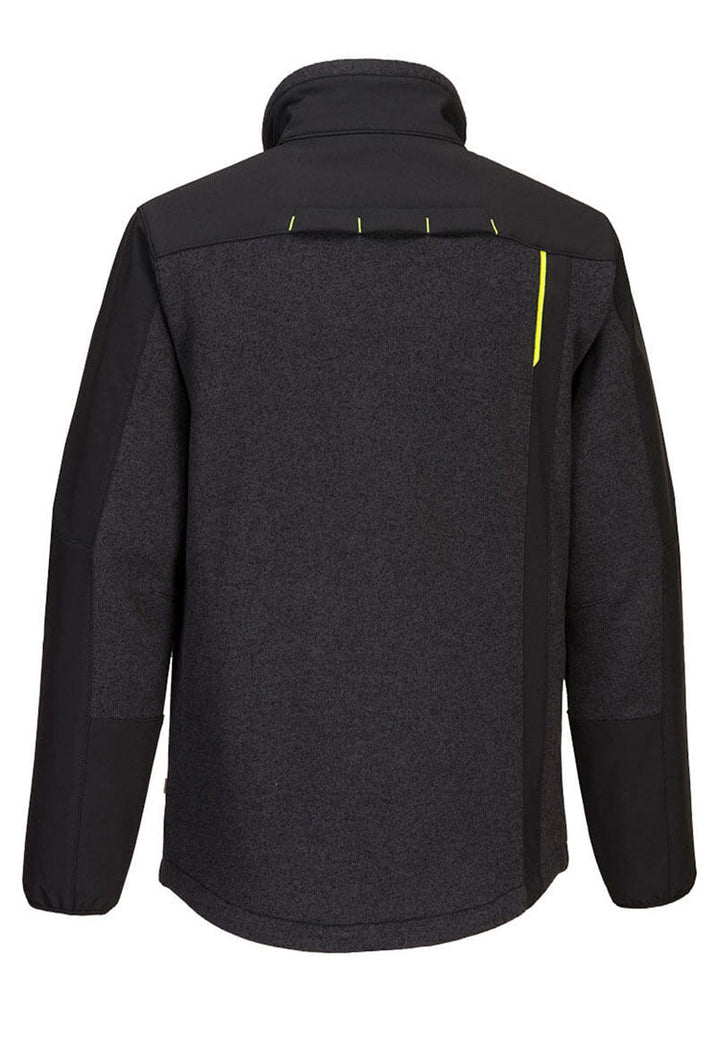 Back View of WX3 Eco Hybrid Softshell Jacket (2L) T753 in Black