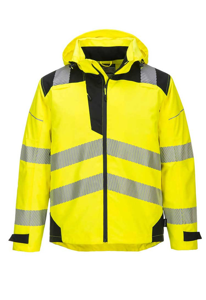 PW3 Hi-Vis Extreme Rain Jacket PW360 in Yellow/Black