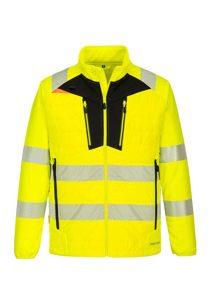DX4 Hi-Vis Hybrid Baffle Jacket DX473 in Yellow/Black