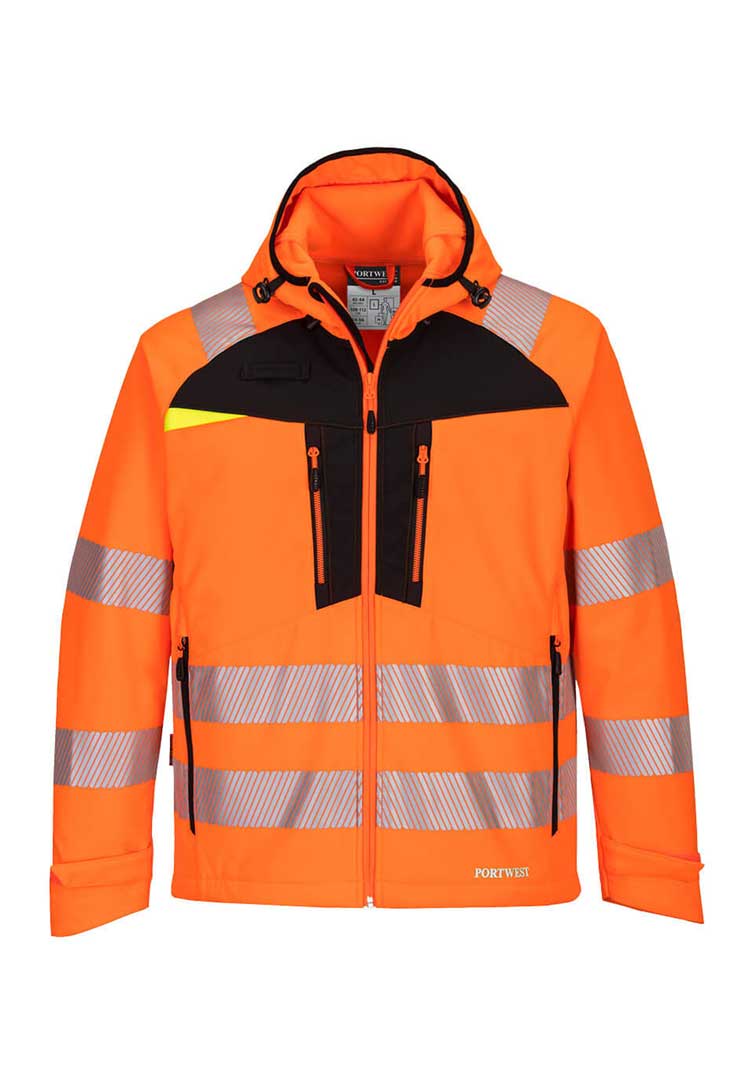 DX4 Hi-Vis Softshell (3L) DX475 in Orange/Black