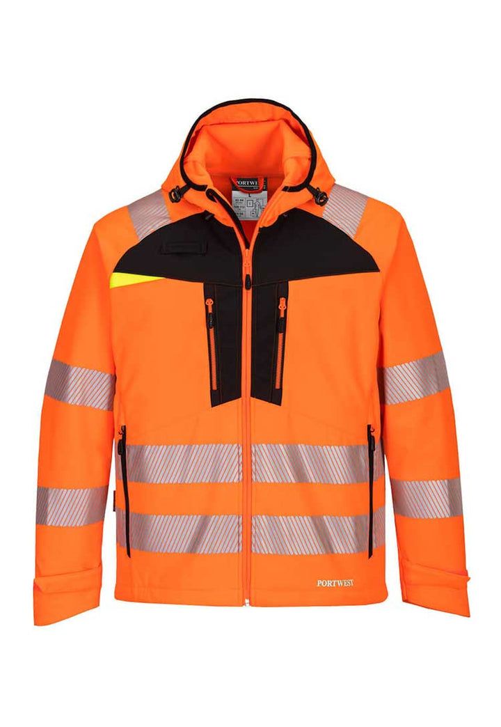 DX4 Hi-Vis Softshell (3L) DX475 in Orange/Black