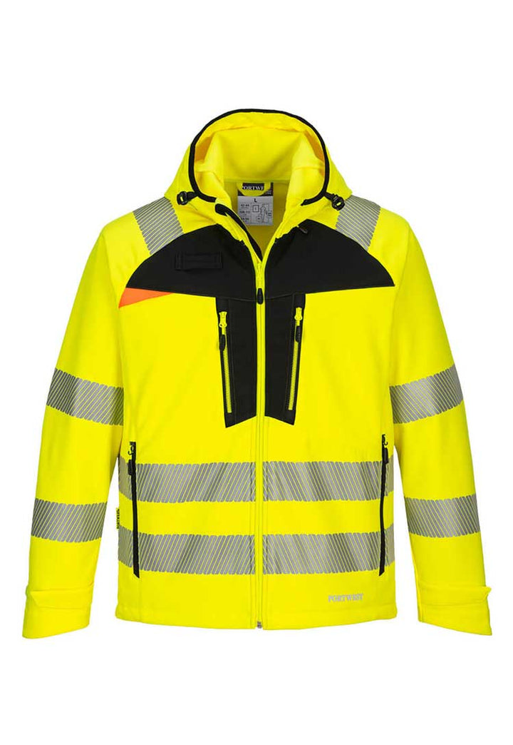 DX4 Hi-Vis Softshell (3L) DX475 in Yellow/Black