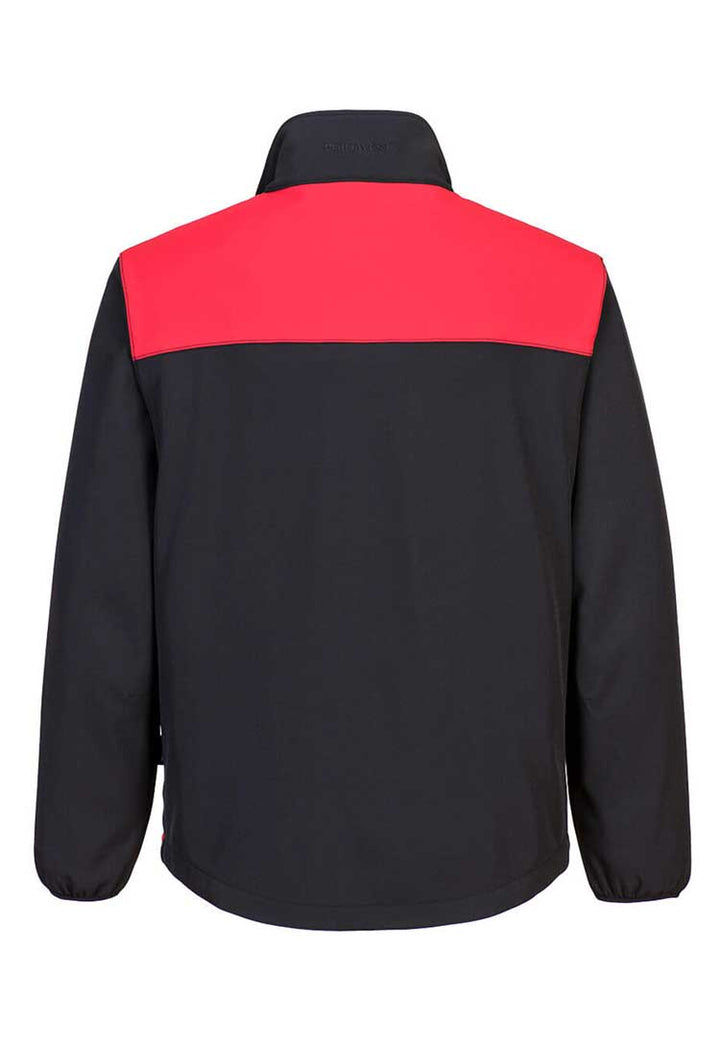 Back View of PW2 Softshell (2L) PW271 in Black/Red