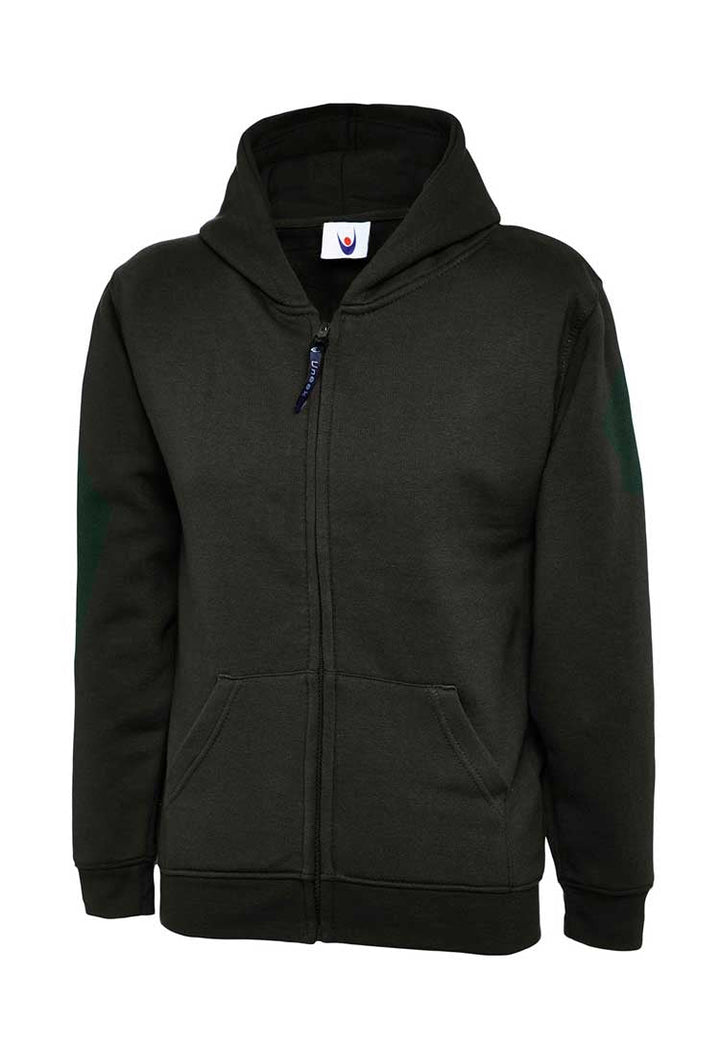 School Uniform Full Zip Hooded Sweatshirt black