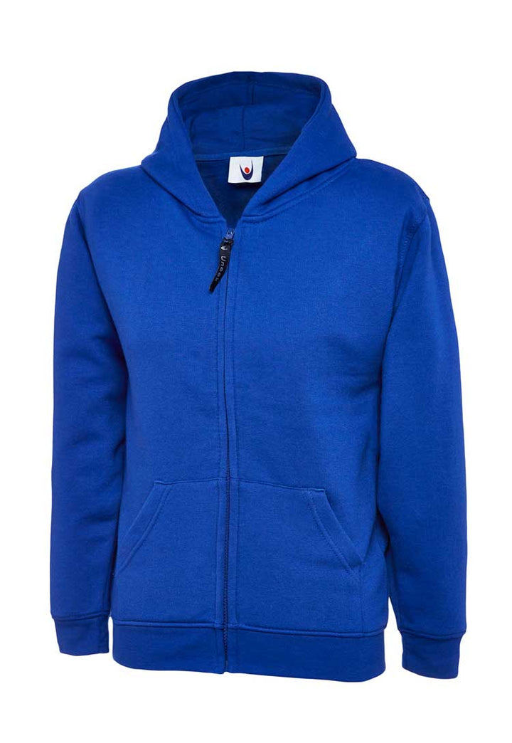 School Uniform Full Zip Hooded Sweatshirt royal blue