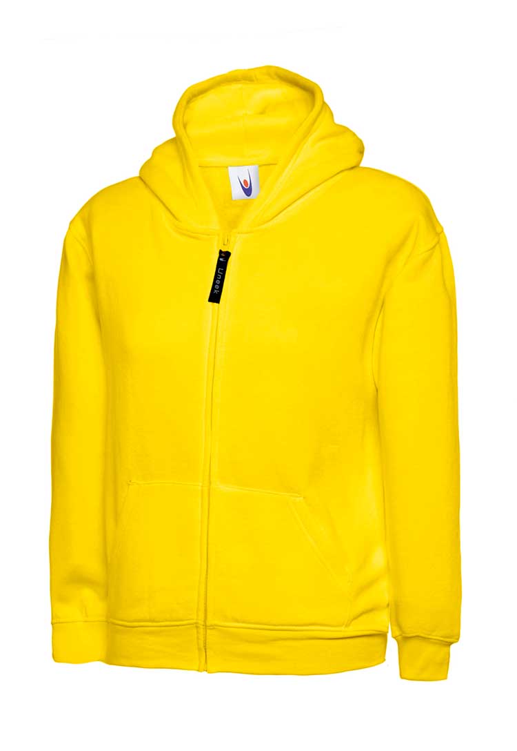 School Uniform Full Zip Hooded Sweatshirt yellow