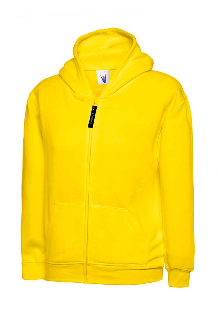 School Uniform Full Zip Hooded Sweatshirt yellow