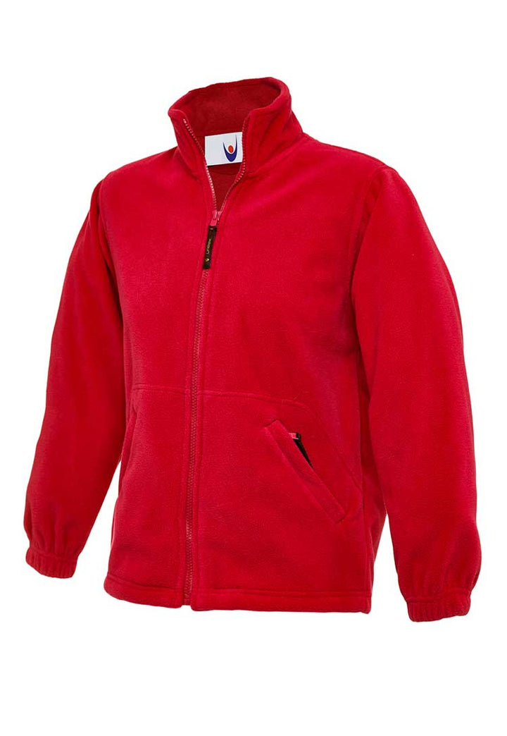 School Uniform Full Zip Fleece Jacket red