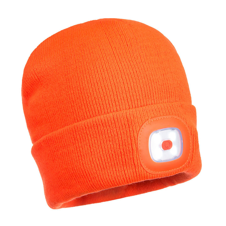 Beanie LED Headlight USB Rechargeable Orange