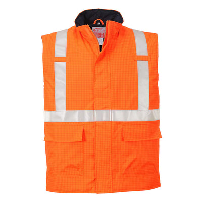 Bizflame Rain Hi Vis Anti Static Bodywarmer Orange