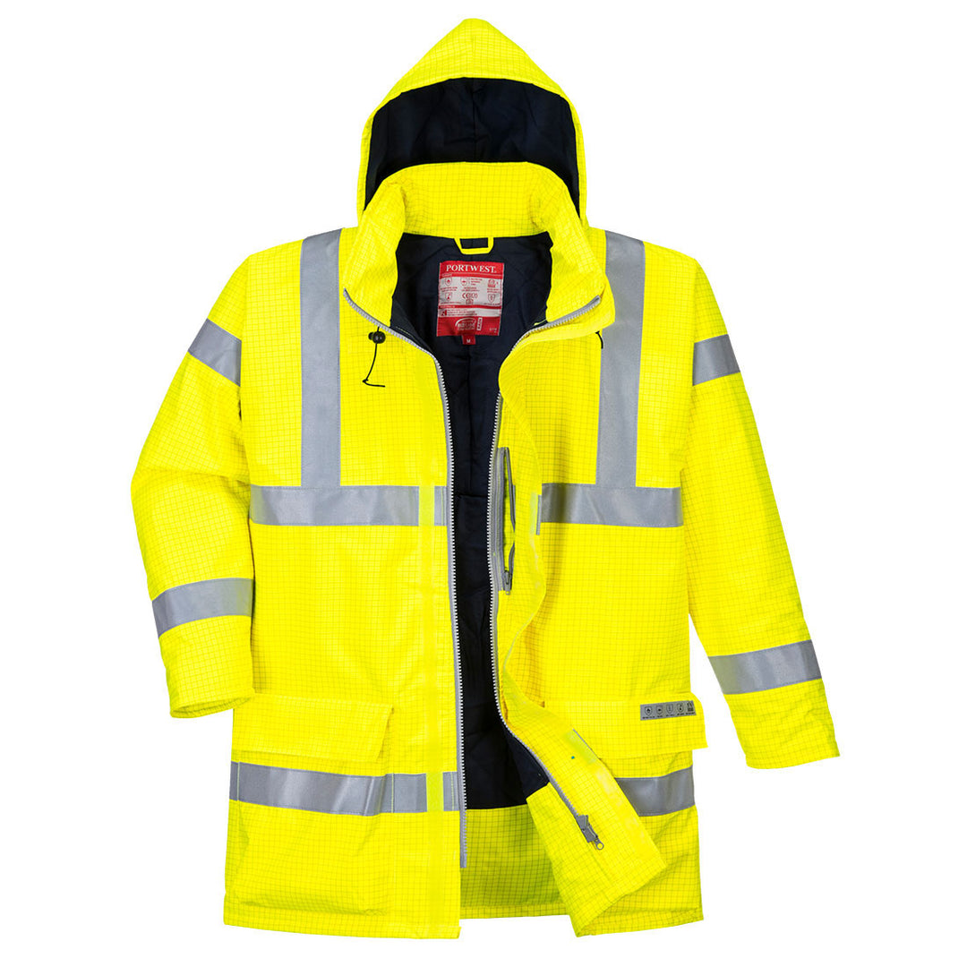 Bizflame Rain Hi Vis Antistatic FR Jacket Yellow