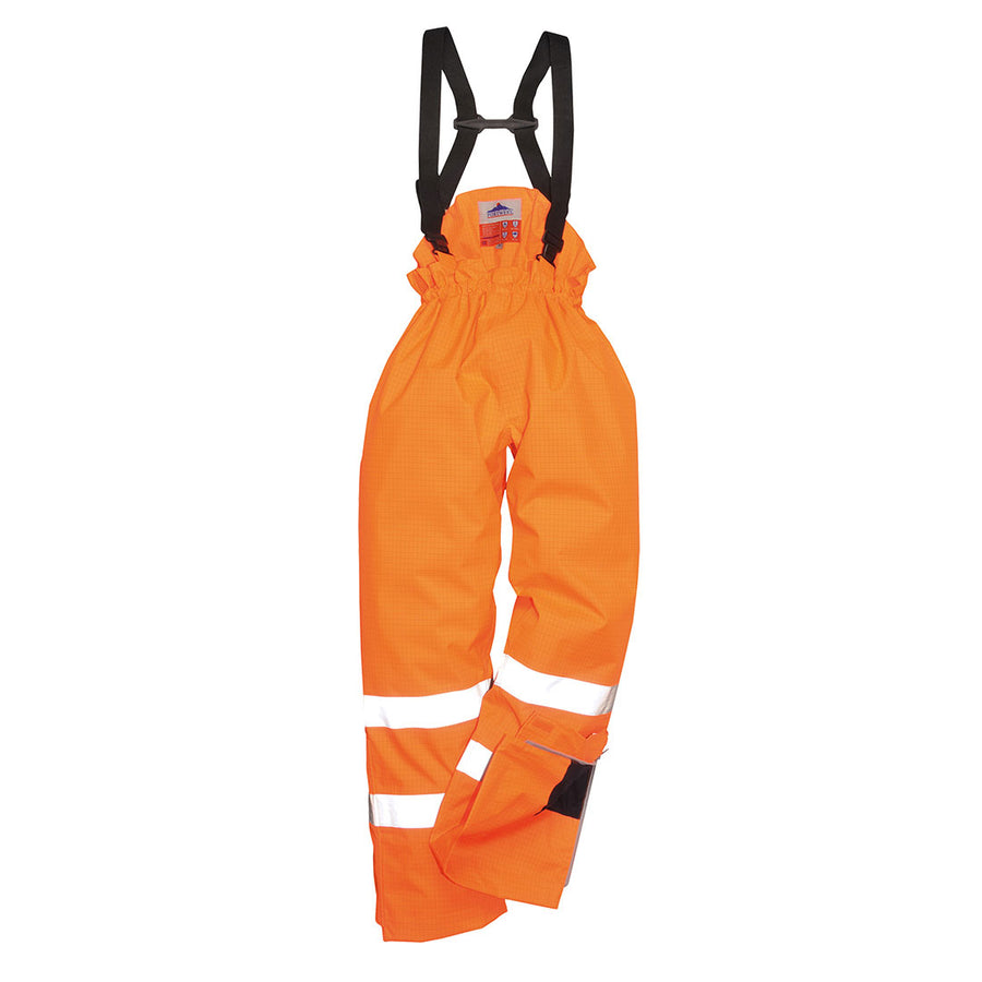 Bizflame Rain Lined FR Antistatic Hi Vis Trouser Orange