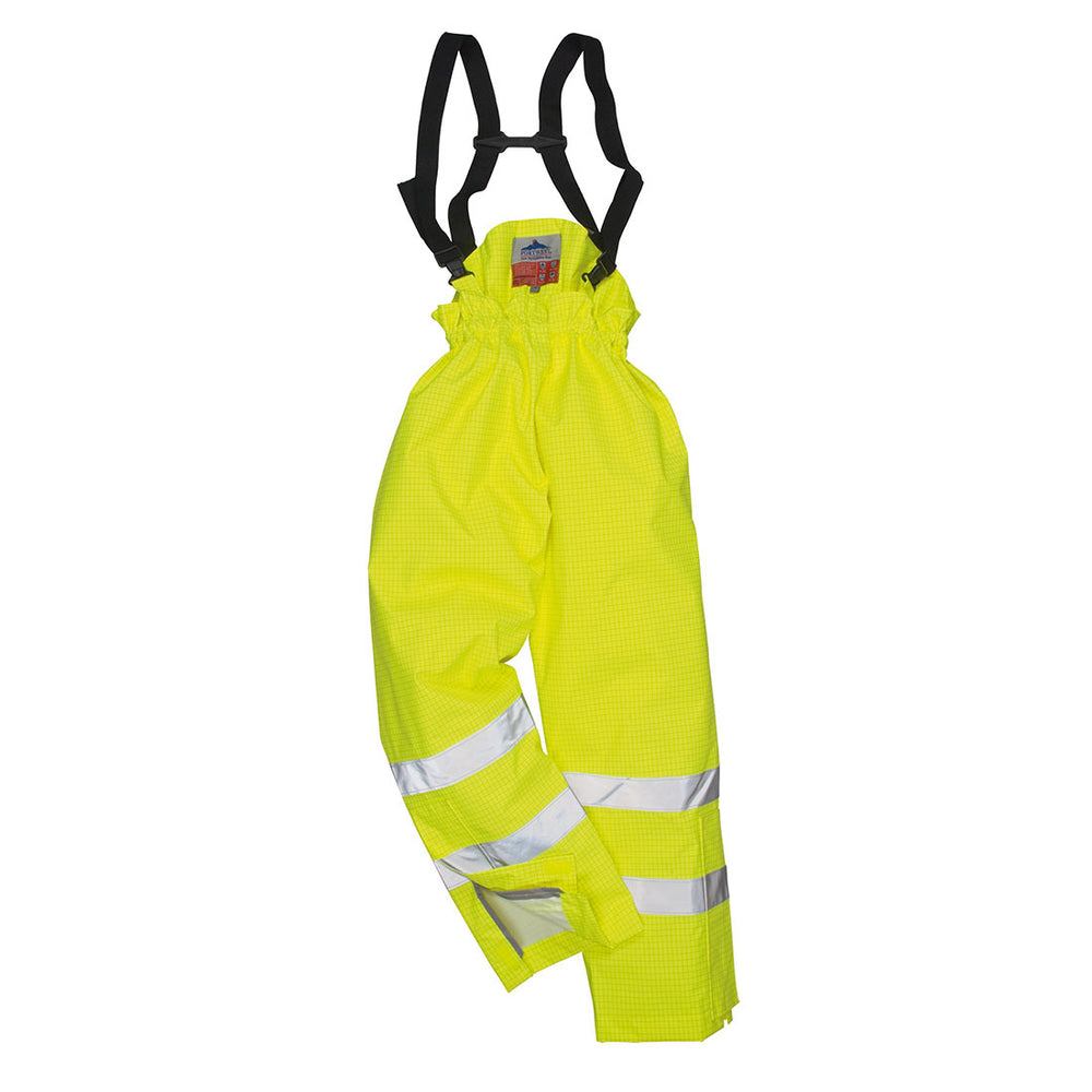 Bizflame Rain Lined FR Antistatic Hi Vis Trouser Yellow