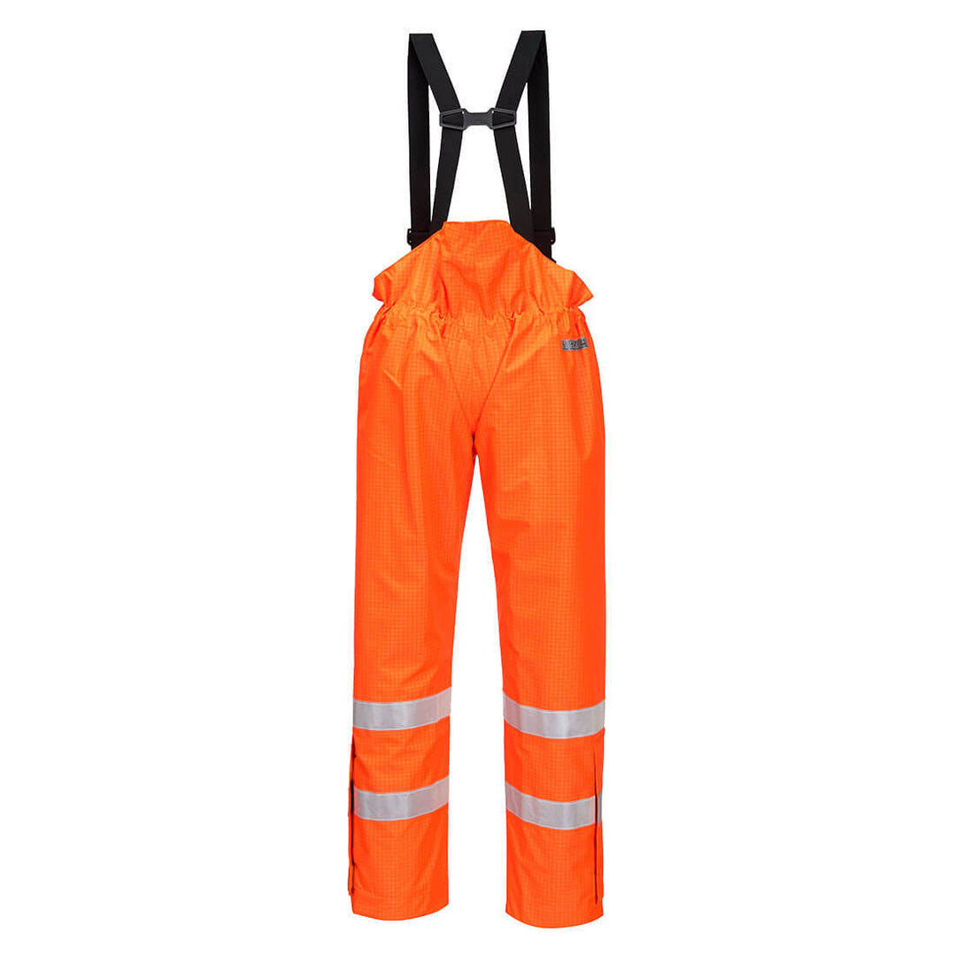 Bizflame Hi Vis Rain Trouser Antistatic Unlined Orange Back