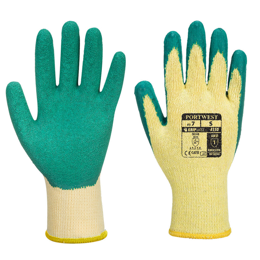 A150 Classic Grip Glove Latex Green