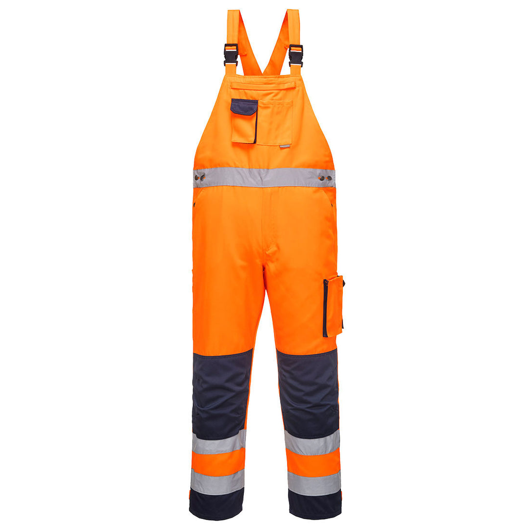 Dijon Hi Vis Bib and Brace Orange Navy