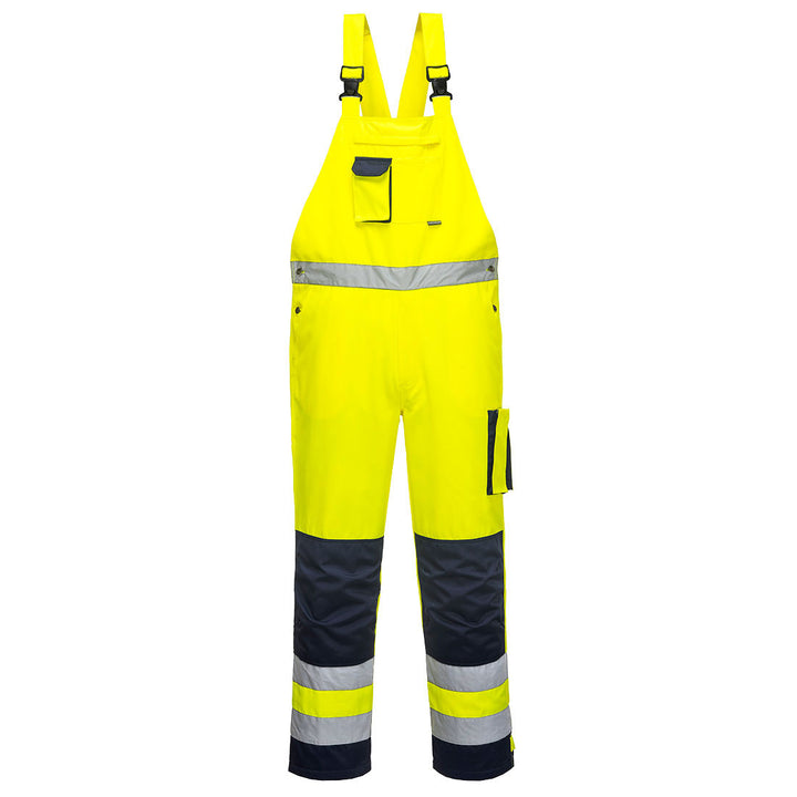 Dijon Hi Vis Bib and Brace Yellow Navy