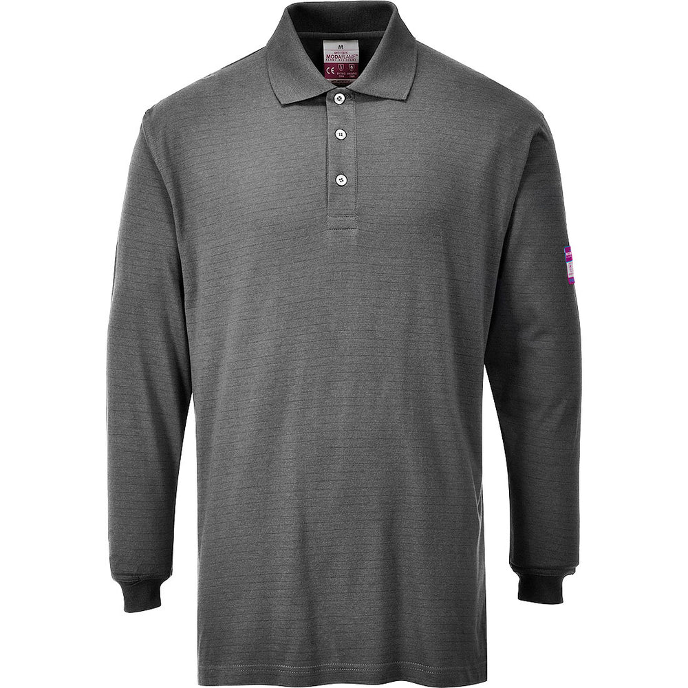 Flame Resistant Anti Static Long Sleeve Polo Shirt