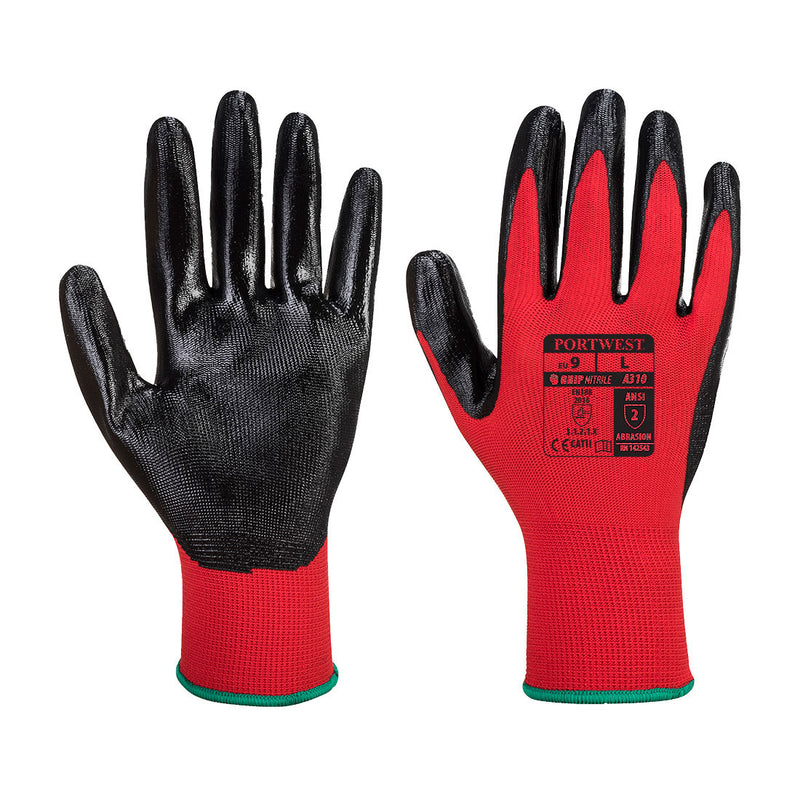 Flexogrip Nitrile Glove Red Black