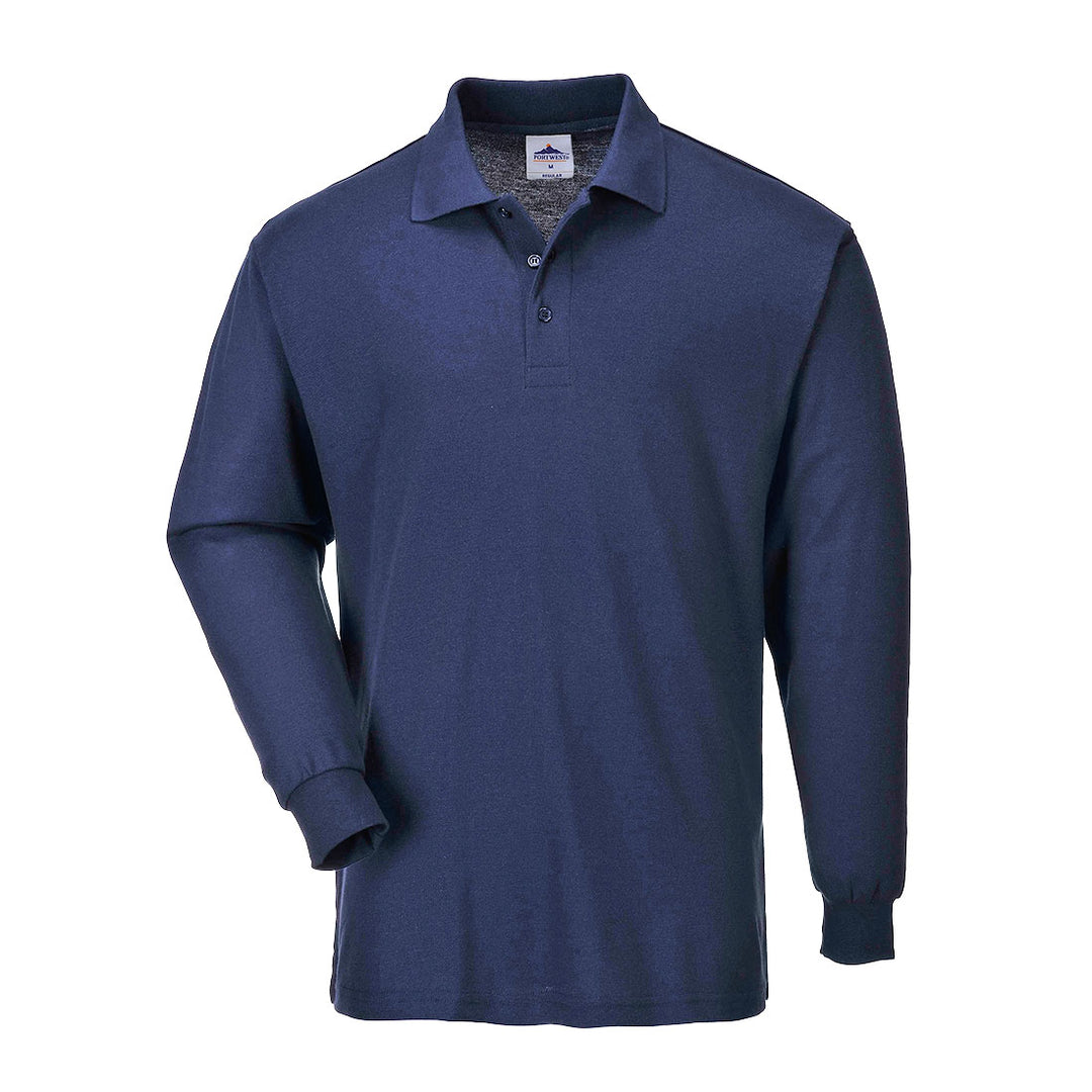 Genoa Long Sleeve Polo Shirt Navy Blue