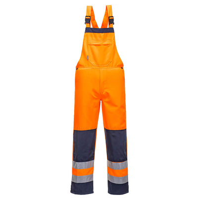 Girona Hi Vis Bib and Brace Orange Navy
