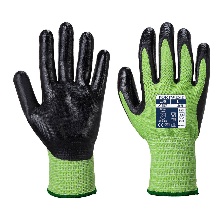 Green Cut Nitrile Foam Glove