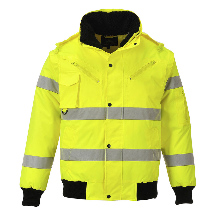 Hi Vis 3 In 1 Bomber Jacket Yellow