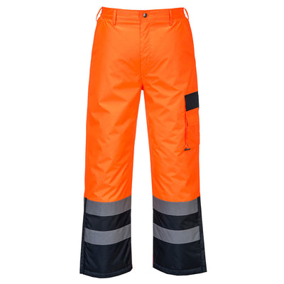 Hi Vis Contrast Trousers Lined Orange Navy