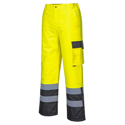 Hi Vis Contrast Trousers Lined Yellow Black