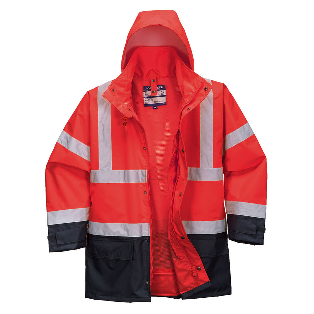 Hi Vis Executive Jacket 5 in 1 Red Navy