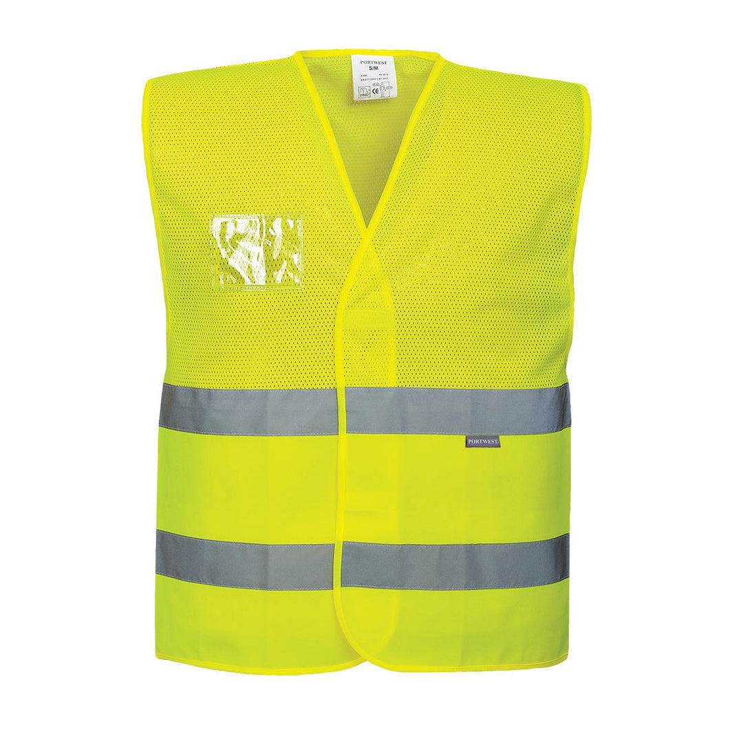 Hi Vis Vest Half Mesh Yellow