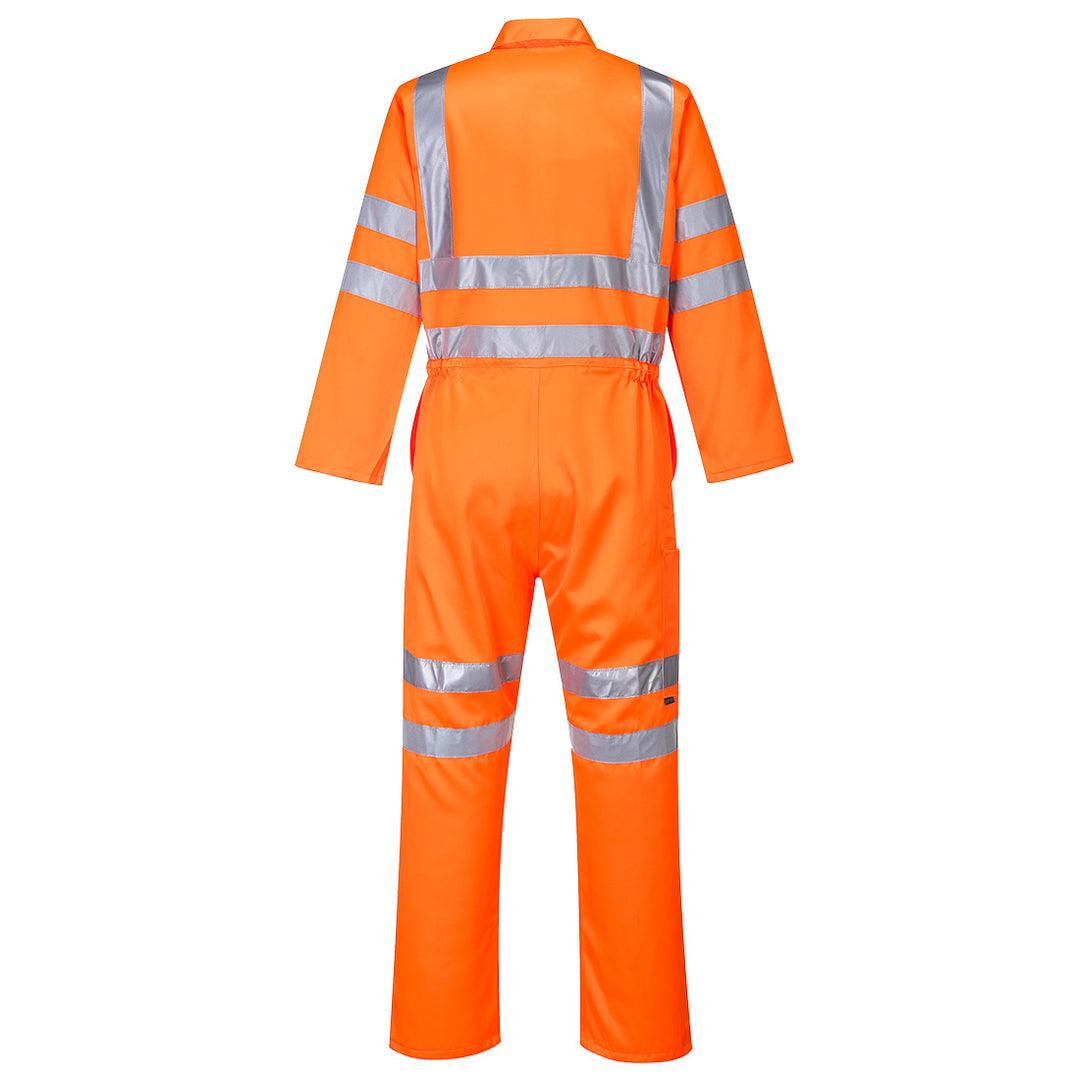 Hi Vis Poly Cotton Coverall Orange Back