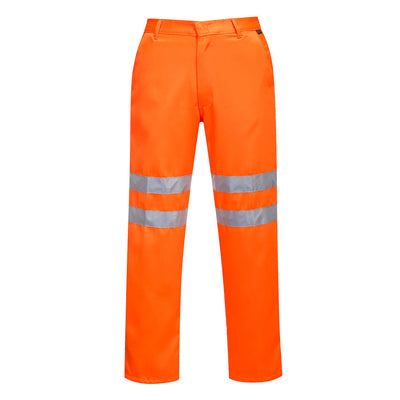 Hi Vis Poly Cotton Trousers Rail Industry Compliant Orange