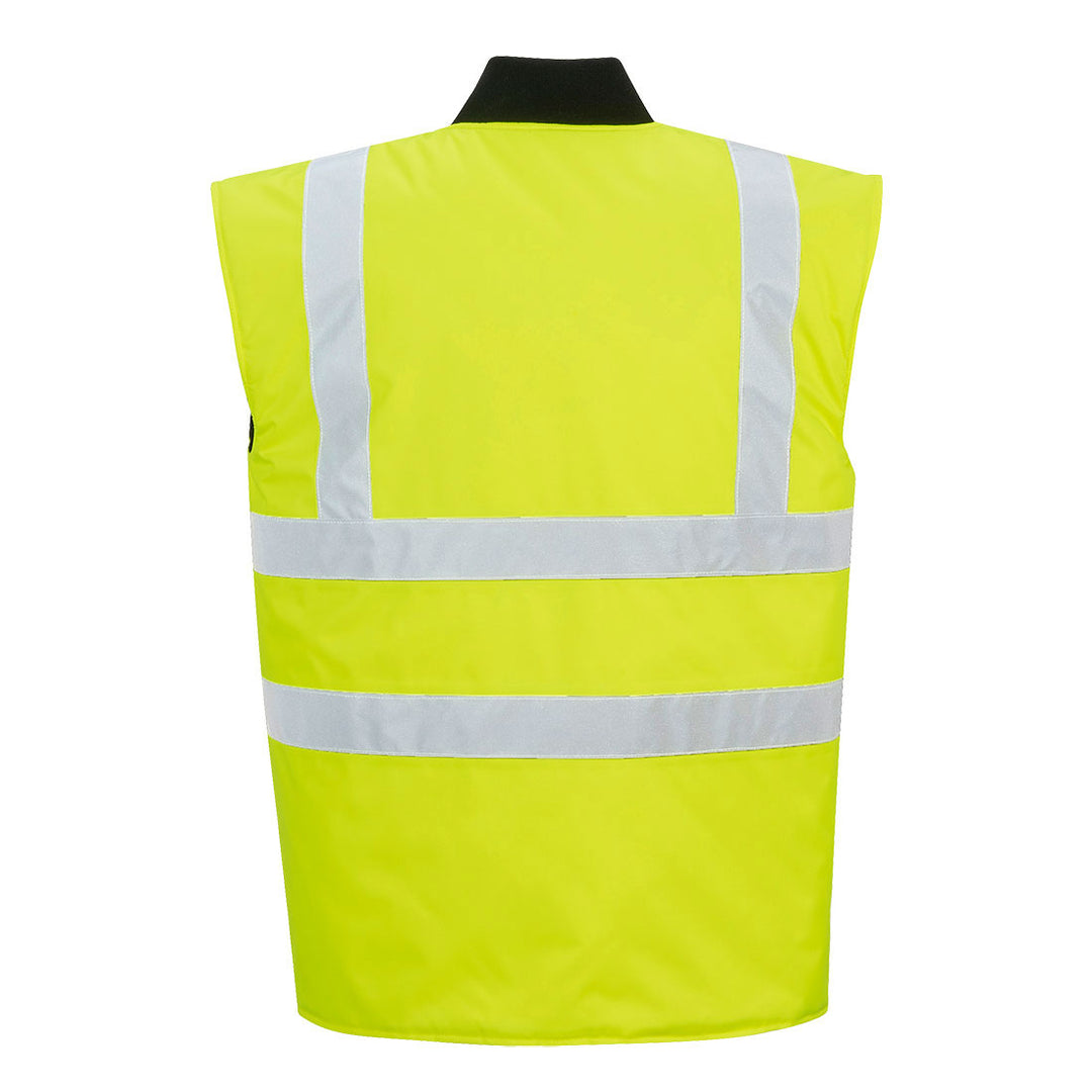 Hi Vis Reversible Bodywarmer Yellow Back