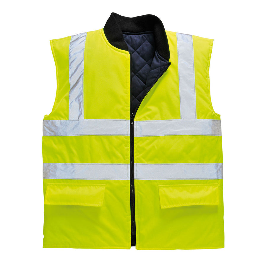 Hi Vis Reversible Bodywarmer Yellow