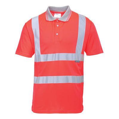 Hi Vis Short Sleeve Polo Red