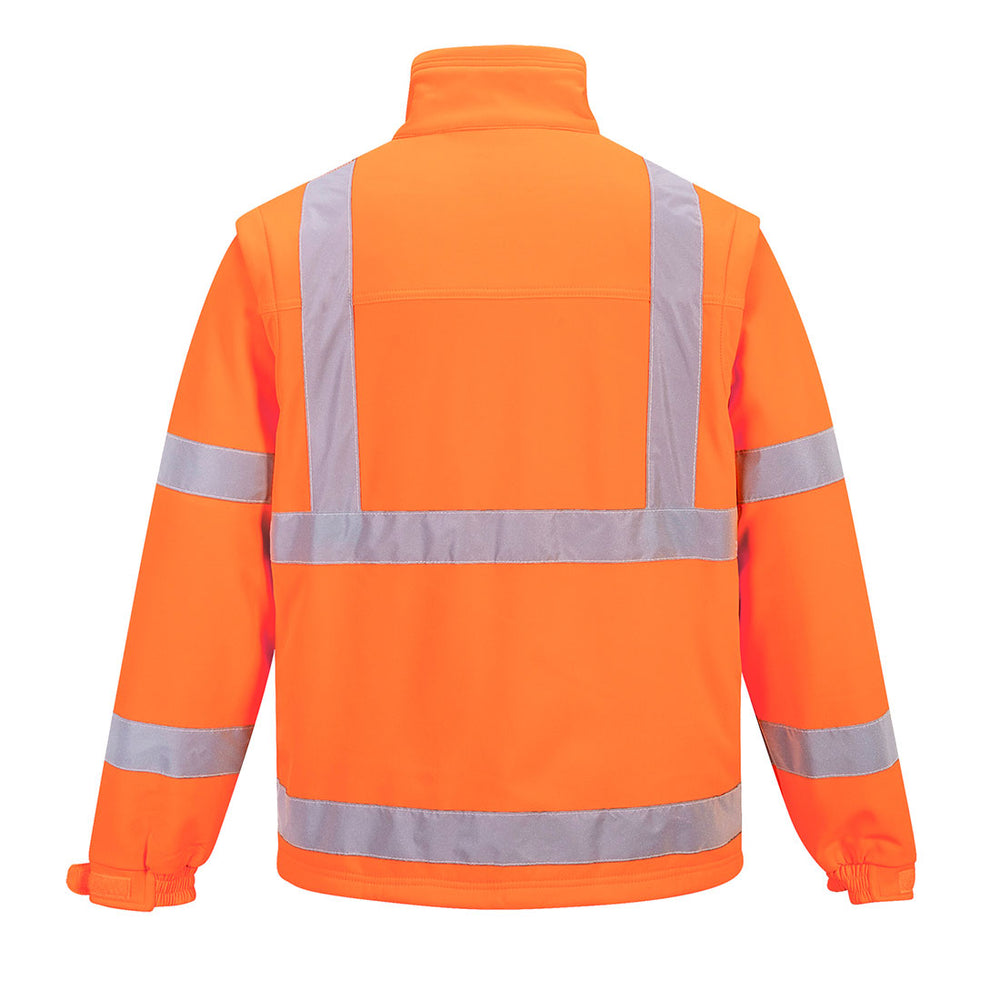 Hi Vis Softshell Jacket Orange Back