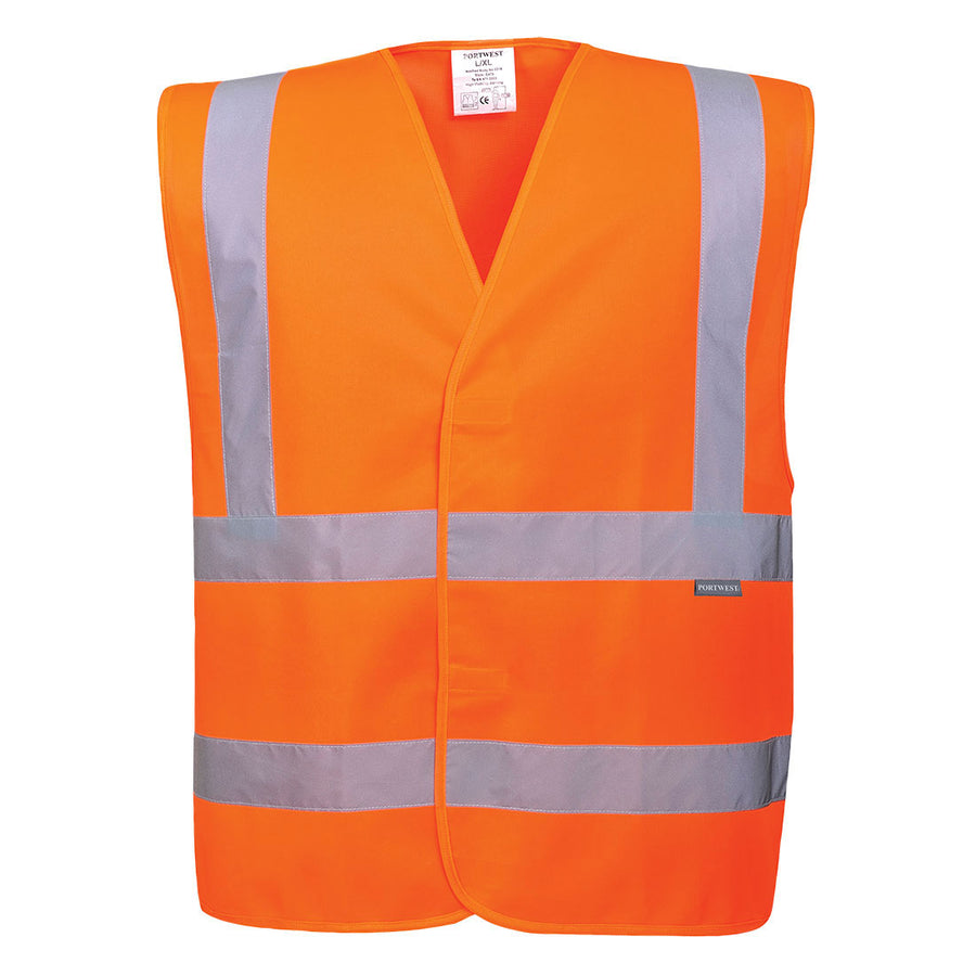 Hi Vis Vest Two Band and Brace Orange