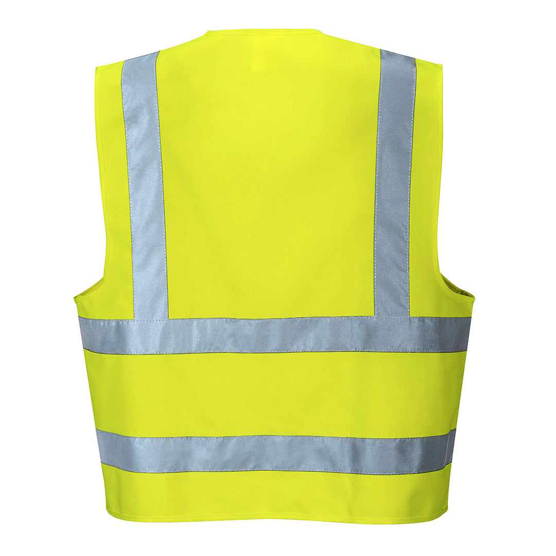 Hi Vis Vest Two Band and Brace Yellow Back